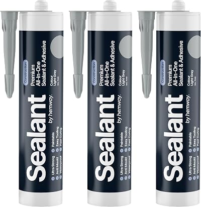 Hemway Light Grey Hybrid Polymer Sealant & Adhesive 3x300ml