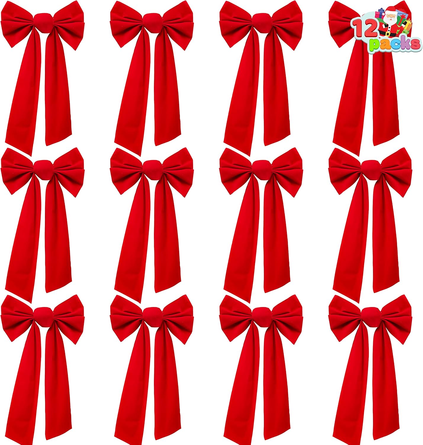 Bows & Ribbons - JOYIN 12 Pack Christmas Red Velvet Bows, 16