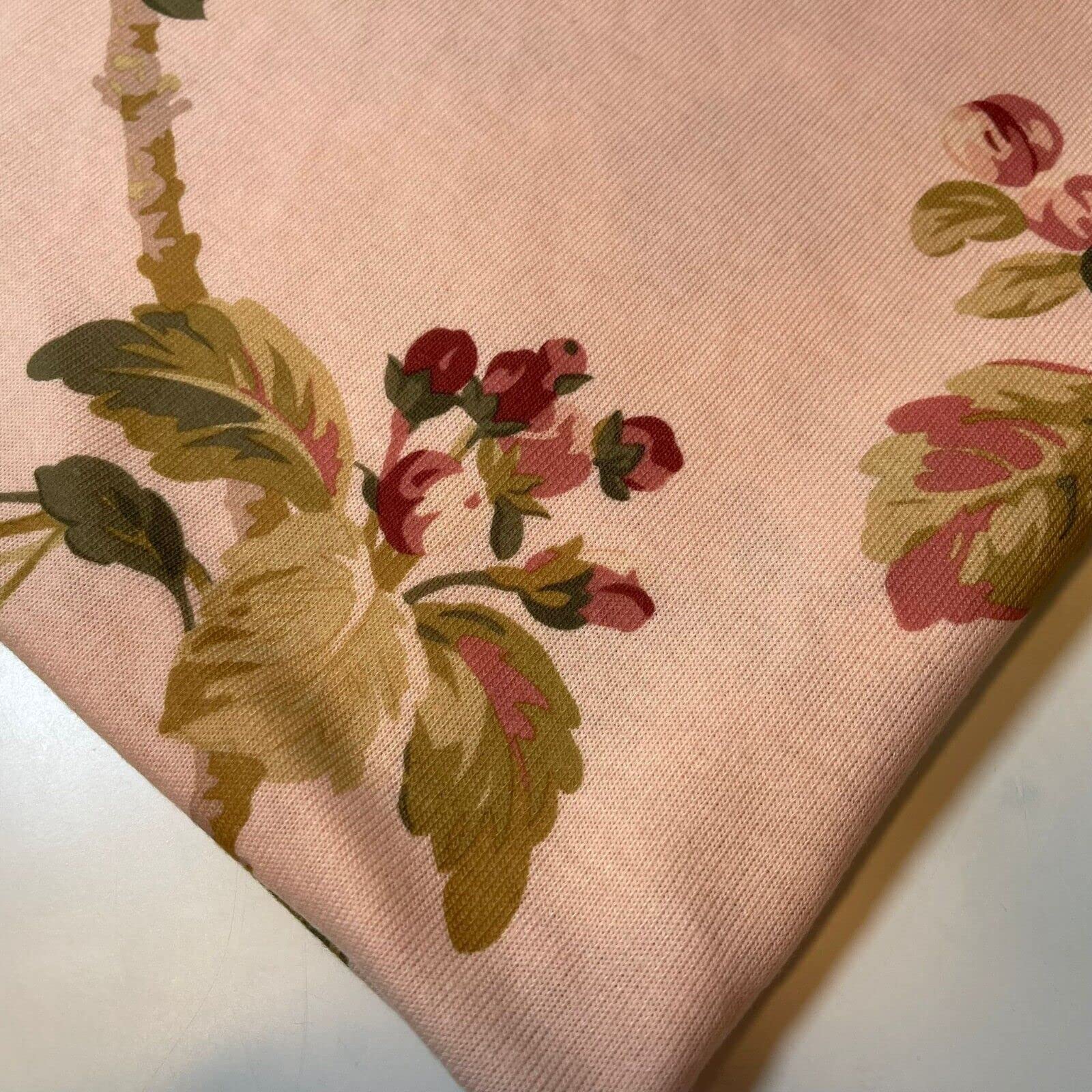 Plain/Printed ITY Spandex Jersey Elastane Stretch Dress Leggings Fabric 58" - 150cm Wide Sold As 1 Meter Pre - Cut Lengths (Peach Floral #2)