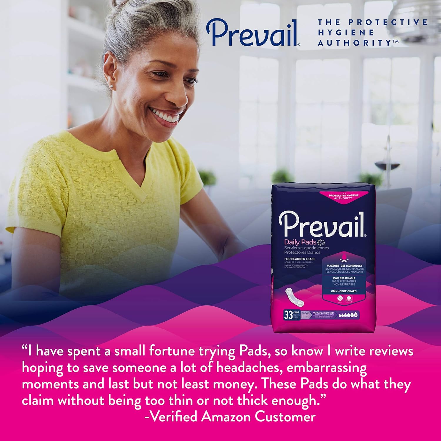 Prevail Incontinence Bladder Control Pads, Ultimate Absorbency, Long, 90 Count: Health & Personal Care