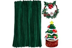 SHWAKK 180 Pieces Pipe Cleaners Chenille Stem, Craft Pipe Cleaners, 11.8inch Christmas Pipe Cleaners Chenille Stems for DIY Art Crafts Decorations Supplies (Green)