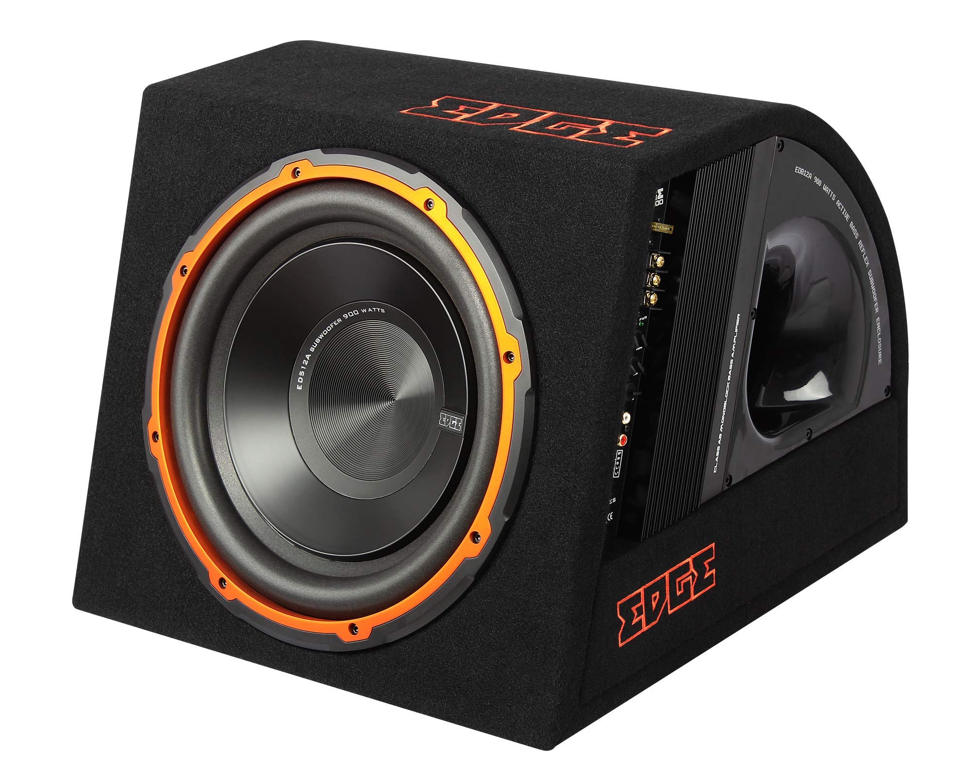EDGE Car Audio 12 Inch Active Subwoofer EDB12A 12 Bass Enclosure with built in amplifier