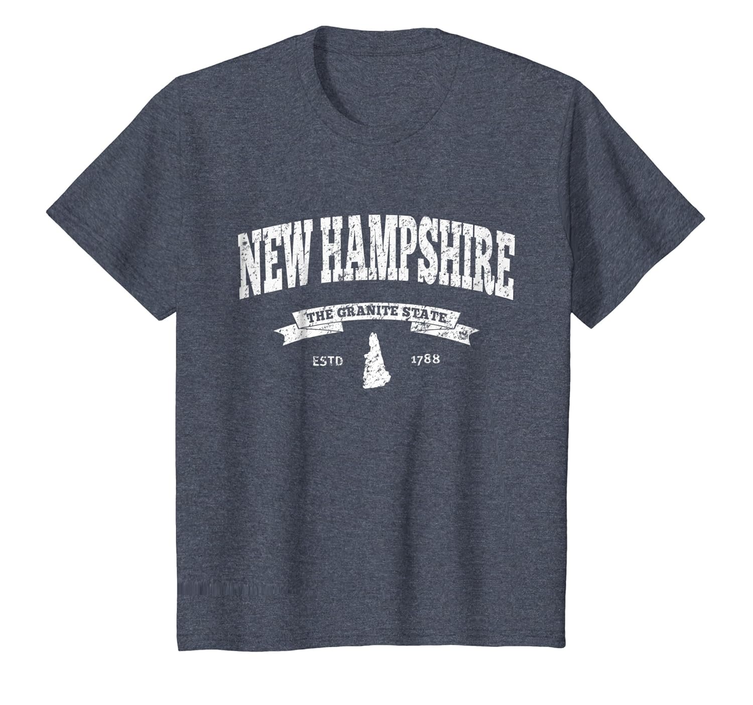 New Hampshire Shirt. Distressed Tee NH Granite State Clothing
