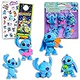 Disney Stitch Mini Figures Set - Bundle of 5 Lilo and Stitch Cake Toppers, Stitch Stickers, and More | Disney Cupcake Party Supplies