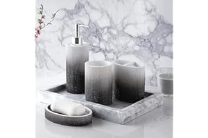 Sweet Home Collection Bathroom Accessories Collection Unique Decorative Beautiful Designs Bath Décor, 4 Piece Set, Urbana(Pack of 1)