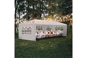 ANEUHS Outdoor Gazebo Canopy Wedding Party Tent Camping Shelter Commercial Instant Shelter Waterproof Tent with Removable Side Walls (10'x30' Five Sides)