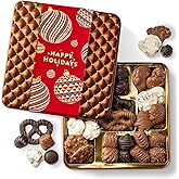 Christmas Chocolate Gift Basket– Holiday Candy Gift Box with Assorted Milk, Dark & White Chocolates – Holiday Food Gift Idea 
