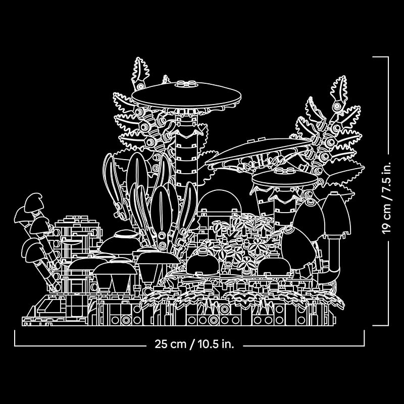 Botanicals Forest Mushrooms – Kit de Construção com Plantas Artificiais: Cogumelos Vermelhos e Flores Artificiais – Decoração para Sala e Quarto – Presente de Artesanato para Adultos – 11505