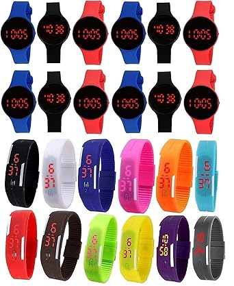 Pappi-Haunt - QUALITY ASSURED - KIDs FIRST CHOICE - BIRTHDAY/PARTY RETURN GIFT - SET OF 24 MULTICOLOR LED BANDS WATCH