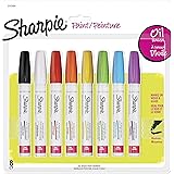 Sharpie Oil-Based Paint Markers, Medium Point, Assorted Colors, 8 Count - Great for Rock Painting