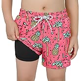 Century Star Boys Swim Trunks with Compression Liner-Anti Chafe Quick Dry Bathing Suit Beach Shorts for Kids 2-16 Years