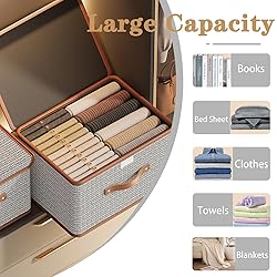 Tuza 4 Pack Storage Bins with Lids, Collapsible