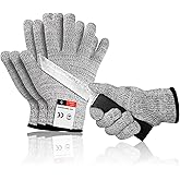 CAISIDIONG Cut Resistant Gloves, Level 5 Protection, Food Grade Safety Gloves for Mandolin Slicing, Multiple Sizes