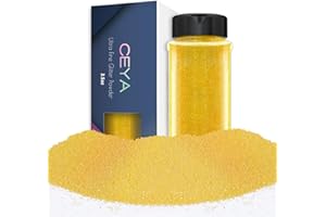 Ceya Ultra Fine Glitter Powder，3.5oz/ 100g Honey Yellow Craft Glitter Powder Mixed Fine Iridescent Nail Sequins Flakes for Epoxy Resin, DIY Crafts Tumblers Painting, Scrapbooking, Christmas Decor