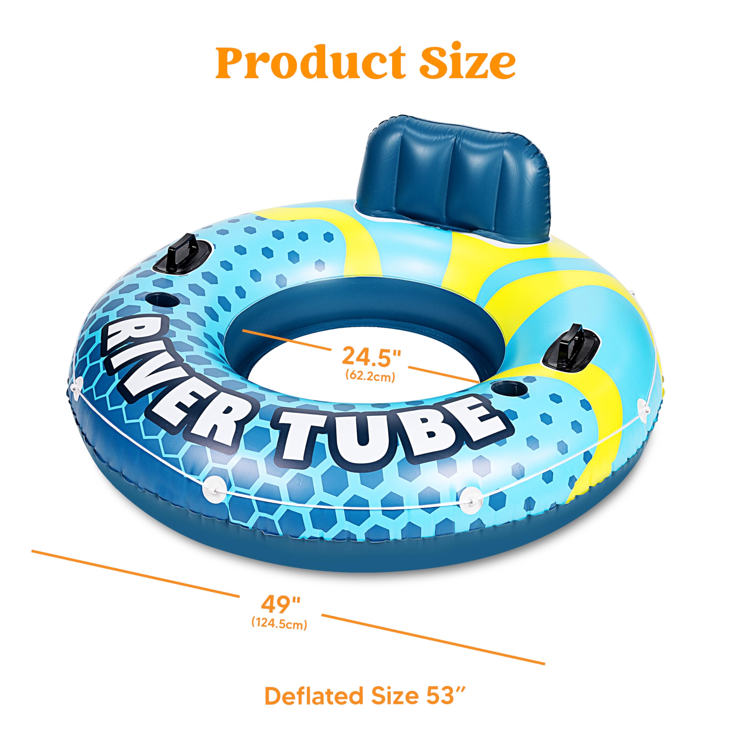 SLOOSH Inflatable River Tubes Float - Heavy Duty Pool Tube Floats for Adults Floating