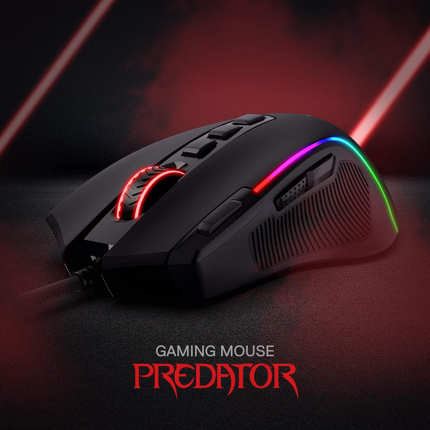 Redragon M612 Predator RGB Gaming Mouse, 8000 DPI Wired Optical Gamer Mouse with 11 Programmable Buttons & 5 Backlit Modes - Image 3