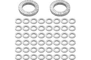 Runseaway 50Pcs M8 Wedge Lock Washers, Vibration Proof Manganese Steel Lock Washer Set, Anti-Loose Shakeproof Washers for Bolts, Machinery, Automotive, Quick Install, Precise Fit