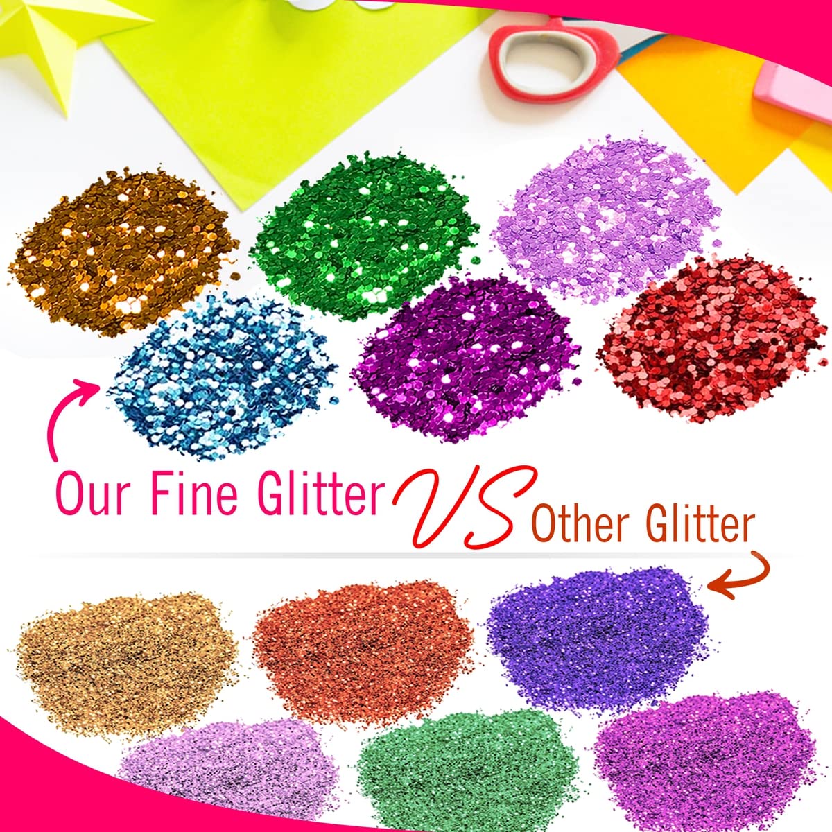 Gold Glitter Bulk, Fine Glitter for Crafts, Resin and Scrapbooking – 1 LB/16OZ Shaker Bottles Great for Tumblers and Crafts