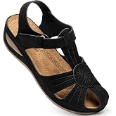 Ecetana Womens Sandals Closed Toe: 2026 Dressy Comfortable Wedge Sandals Summer Fisherman Platform Sandals Adjustable Casual Walking Shoes
