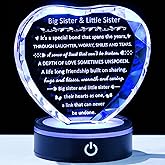 Sister Gifts from Sisters Birthday Gift Crystal with LED Base - to My Sister Gifts Mothers Day Birthday Thanksgiving Christmas Gift for Sister, Big Sister & Little Sister Presents