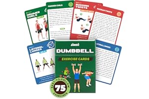 75 Dumbbell Exercise Cards – 3.5” x 2.5” Full Body Weight Training Workout Deck – At-Home Fitness for Men and Women – Targets