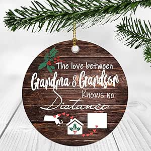 Grandson ornament – callisters christmas Amazon.com: Merry Christmas Ornament Long Distance Grandma, Grandson Massachusetts Wyoming Two