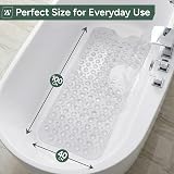 Zuvo Extra Long Bath Mat 100x40cm White Non Slip Anti Mould view 2