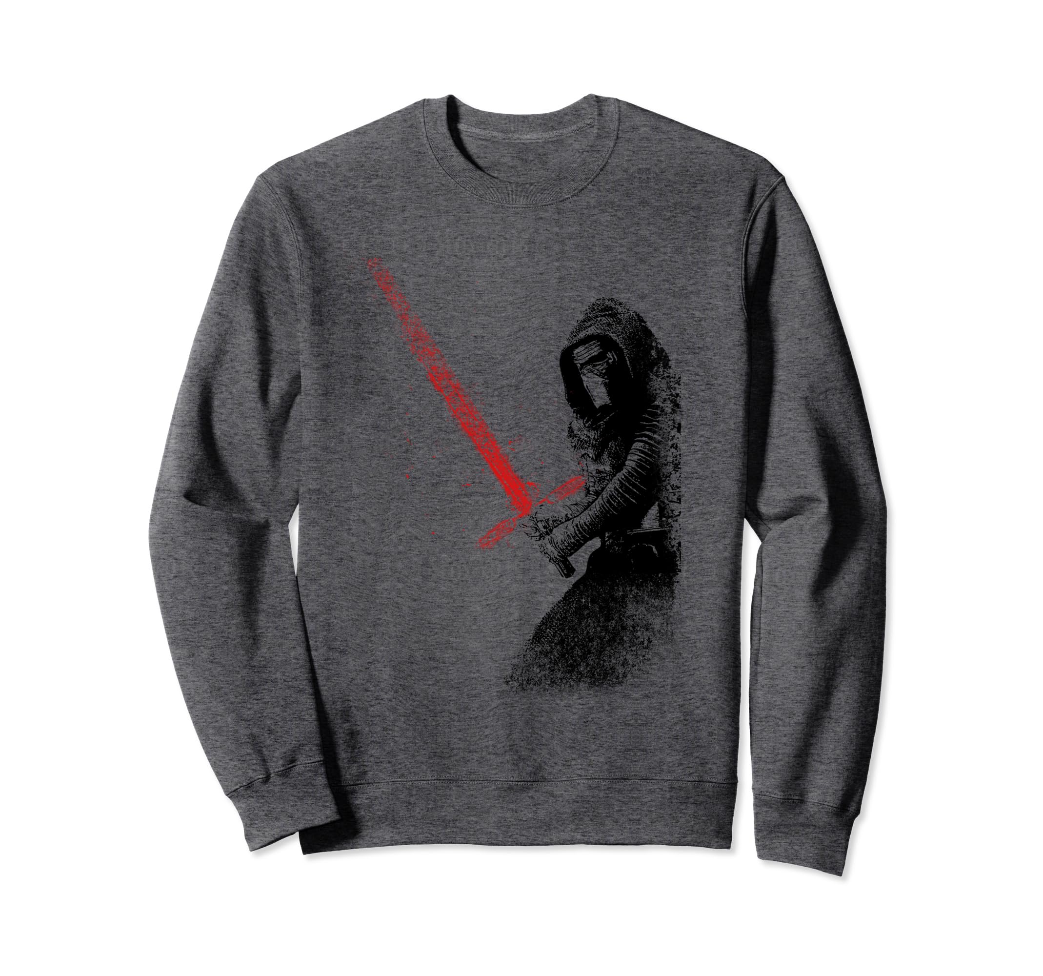 Star Wars Kylo With Red Lightsaber Distressed Art Sweatshirt
