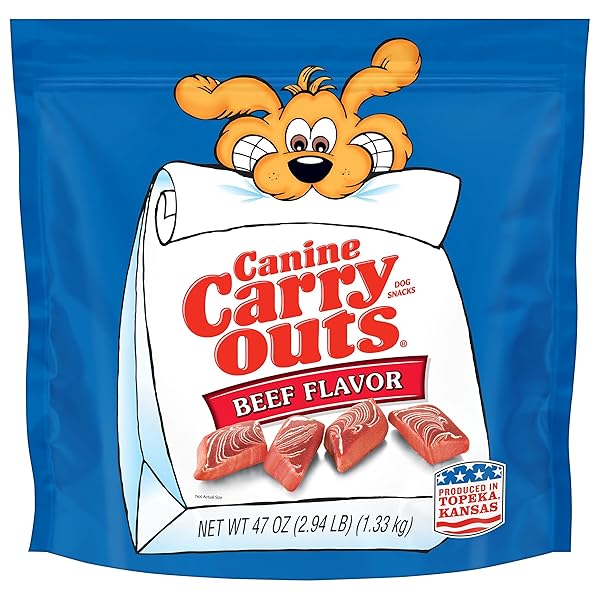 CANINE CARRY OUTS DOG TREATS, BEEF FLAVOR, 47 OUNCE
