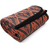 PuTian Merino Wool Blanket - 4 lbs Warm, Thick, Washable, Large 87" x 63" Throw for Outdoors, Camping,Couch, Bed, Travel-Super Soft Wool Blanket- Bohemia Orange