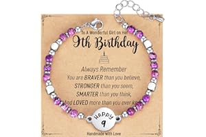 AryaHozel 6-21 Year Old Girl Birthday Gifts, Tiny Natural Stone Bracelet with Birthday Gift Card, Happy Birthday Gifts for Girls Daughter Granddaughter Niece Sister Friend