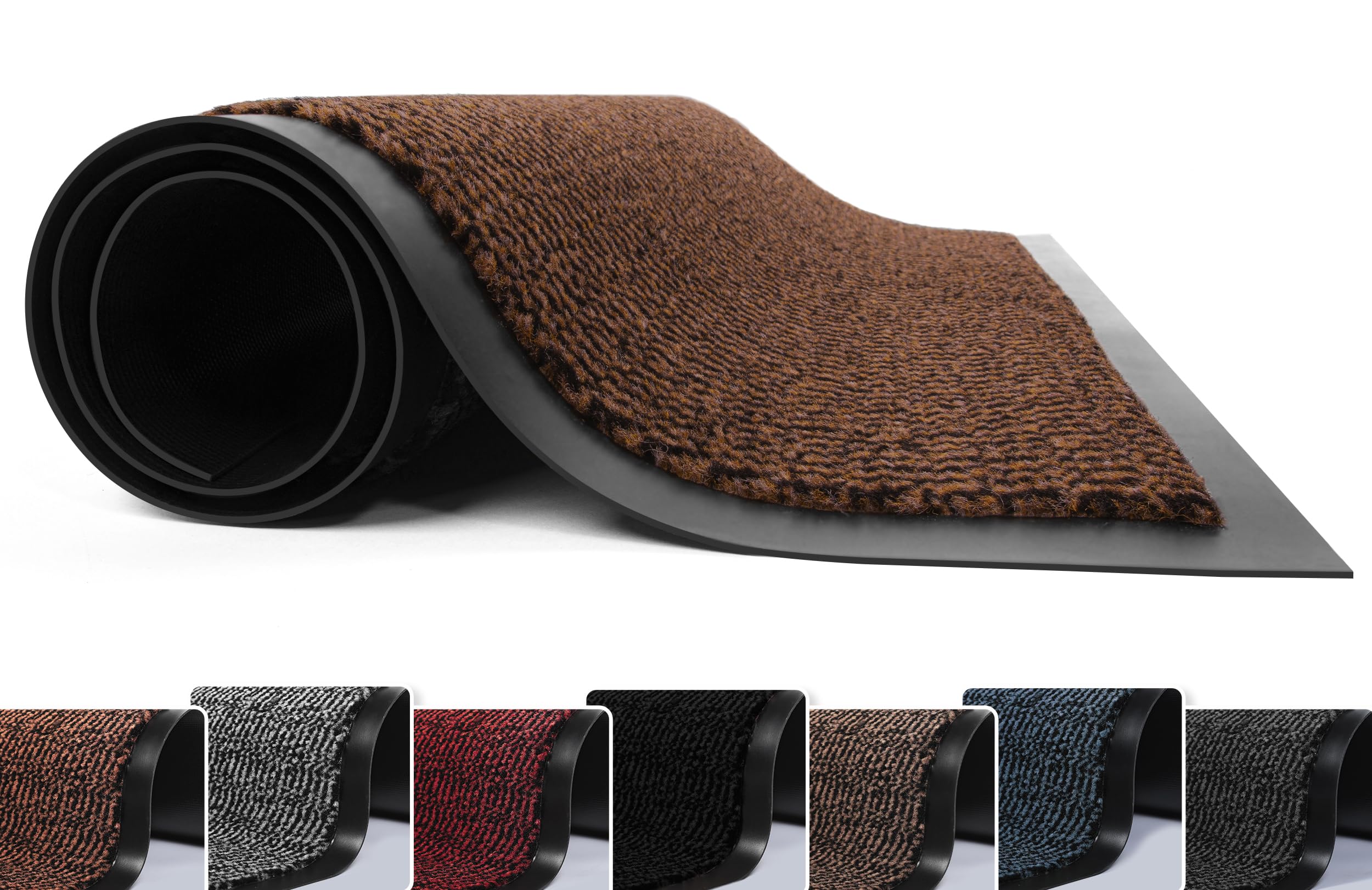 FB FunkyBuys Washable Door Mats - Heavy Duty, Non-Slippery & Stylish Floor Mat - Door mat indoor Large Rubber Indoor & Outdoor Doormats for Perfect Dust Grabbing (Rust-waved, 40 x 60 CM)