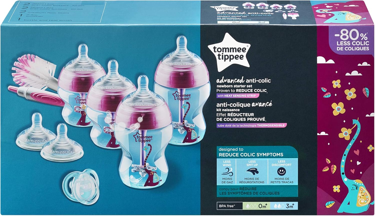 tommee tippee advanced anti colic newborn baby bottle set