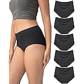 Neione Women High-Waisted Underwear No Show Panties Breathable Modal Full Briefs Moisture Wicking