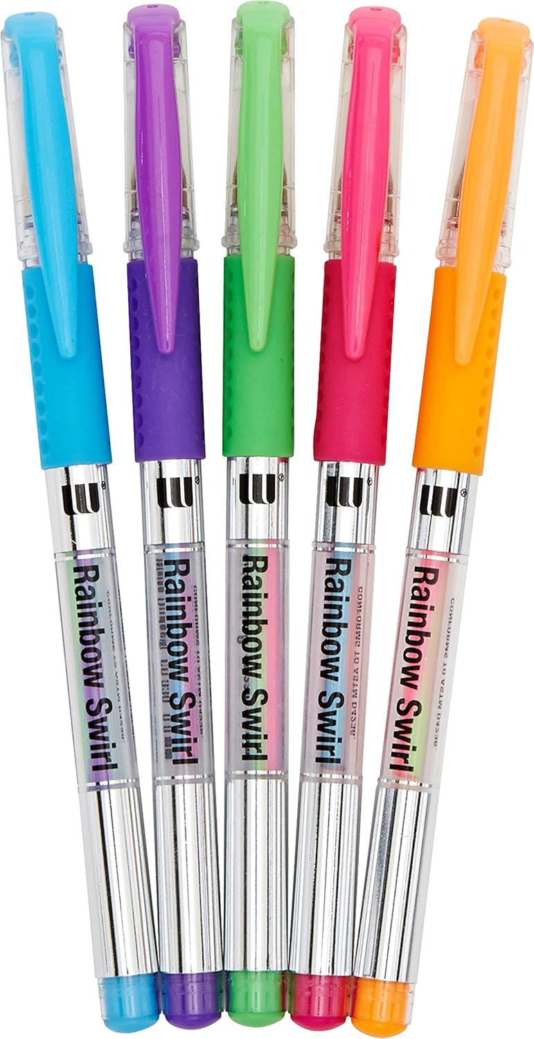 Write Dudes Scribble Stuff Rainbow Swirl Super Gel Pens, 5 Count
