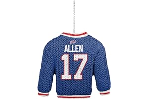 FOCO - NFL Football Holiday Sweater Resin Xmas Christmas Tree Hanging Ornament (Buffalo Bills - Josh Allen)