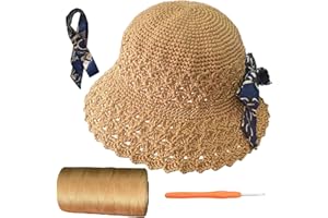 SHENJILL Fisherman Hat Crochet Kit for Beginners Crochet Kit with Step-by-step Videos Tutorials Beginner Knitting Fisherman H