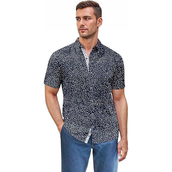 MCEDAR - Camisas De Manga Corta Con Botones Para Hombre
