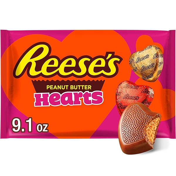 REESE’S CHOCOLATE PEANUT BUTTER CREME HEARTS, VALENTINE’S CANDY...