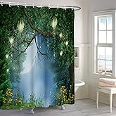 Renaiss 72x72 Inches Enchanted Forest Shower Curtains for Bathroom Wonderland Fantasy Shower Curtain Fairy Tales Magic Tree F