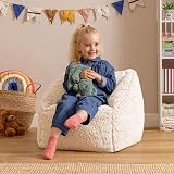 icon Natalia Teddy Fleece Kids Bean Bag Chair Cream Filling Included view 2