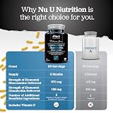Nu U Nutrition Glucosamine Chondroitin High Strength 180 Caps UK Made view 5