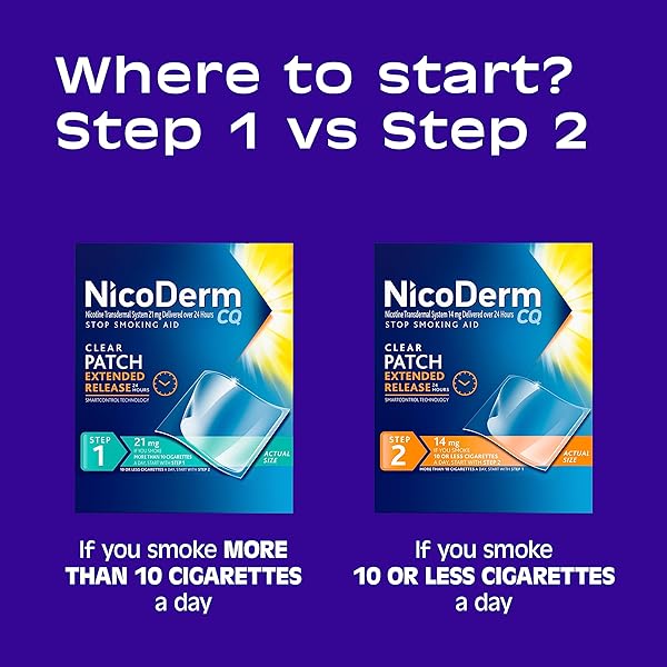 NICODERM CQ NICOTINE PATCHES TO HELP STOP SMOKING WITH BEHAVIORAL SUPPORT PROGRAM, 14MG, STEP 2-21 COUNT