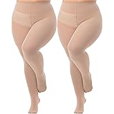 Viozocy Plus Size Tights for Women, Run-Resistant High Waist Oversize Pantyhose, Semi Opaque Nylon Tights 1X, 2X, 3X, 4X