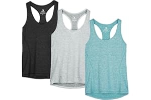 icyzone Women's Racerback Workout Athletic Running Tank Tops (Pack of 3)