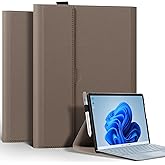 XFYKJIN Case for Pro 9/10/11 Case 13 inch 2022/2024 Leather Cover Protective Shell Compatible with Type Cover Keyboard and Pencil Holder,Gray Brown