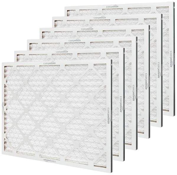 AMAZON BASICS 20X25X1 AIR FILTER 6-PACK, MERV 8 AC FURNACE FILTERS, REMOVES DUST, ELECTROSTATIC, ALLERGY CONTROL (ACTUAL SIZE: 19.75″ X 24.75″ X 0.75″)