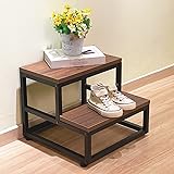 Step Stool for Adults and Kids, Wood and Metal