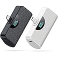 [2 Pack]Mini Portable Charger USB-C Power Bank 5200mAh,LCD Display PD Fast Charging Battery Pack Backup Charger Compatible with iPhone 16/16 Plus/16 Pro/16 Pro Max/15 Series,Samsung,Android Phones etc