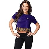 FOCO NFL Womens NFL Team Logo Ladies Bottom Line Fashion Crop Top Shirt